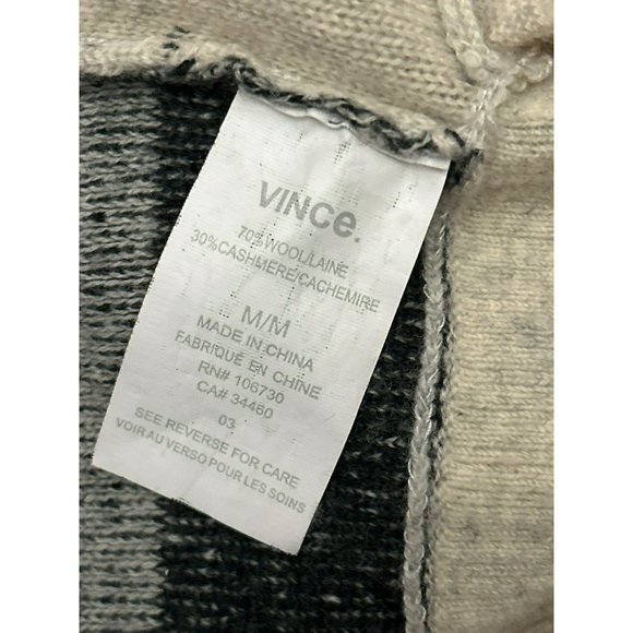 Vince Camuto Women's Ivory Gray Black Cashmere Blend Cardigan Size Medium - Picture 5 of 5